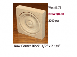 1/2 x 2 1/4" Raw Corner Block